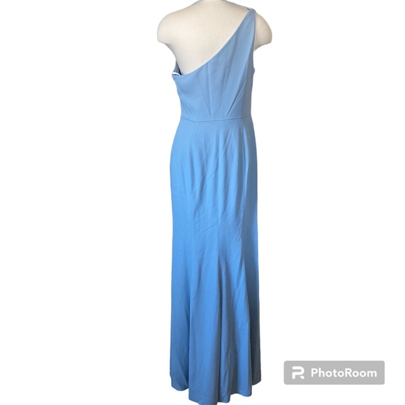After Six NWT One Shoulder Draped Cowl Maxi Dress In Mist Size 10 - Picture 4 of 8